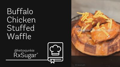 Buffalo Chicken Stuffed Waffle by @ketoxjunkie on Instagram