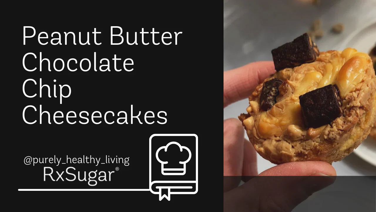 Peanut Butter Chocolate Chip Cheesecakes by @purely_healthy_living