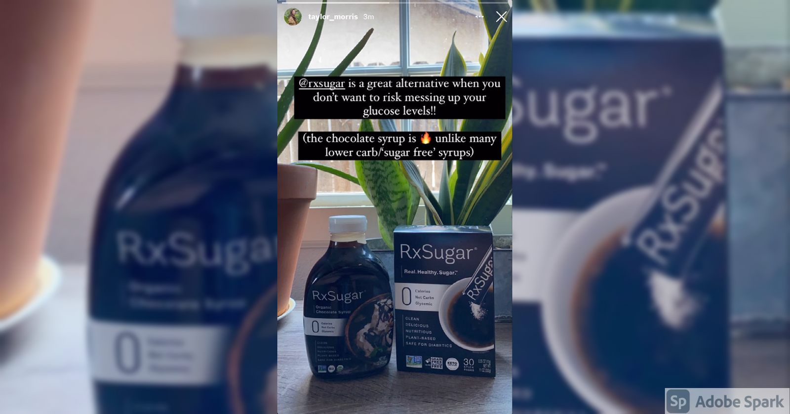 Taylor Morris Loving Her RxSugar Package - Organic Chocolate Syrup
