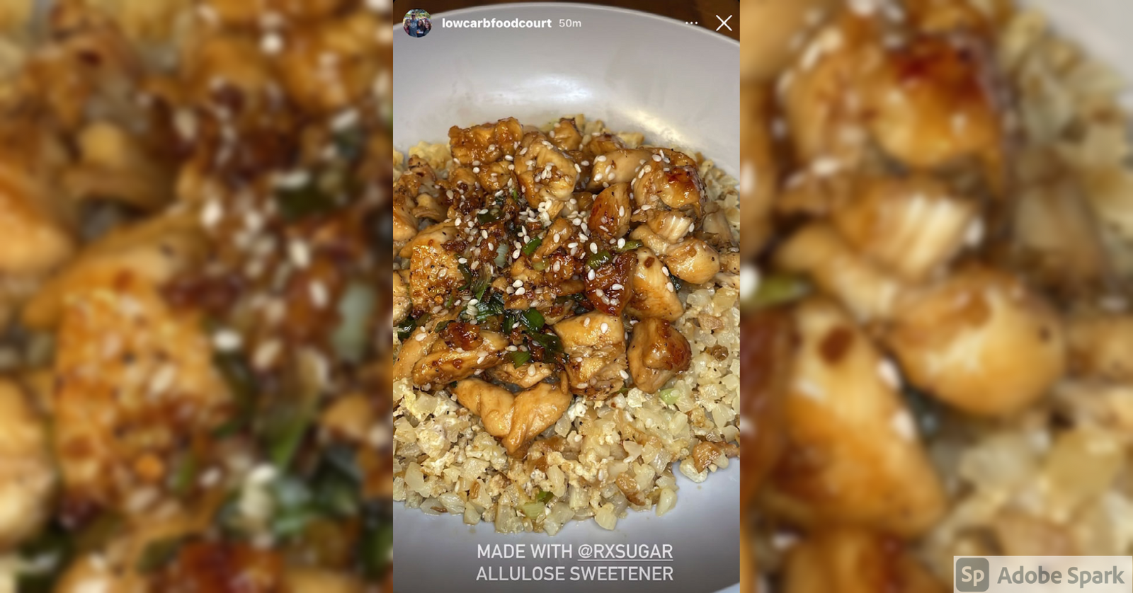 Lowcarbfoodcourt Using Her RxSugar Sweetener In Fried Cauliflower Rice Dish