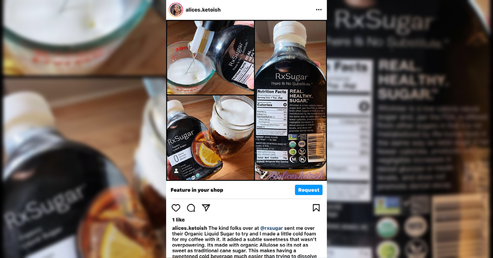 Alices Ketoish Using Her RxSugar Liquid In Her Coffee Foam