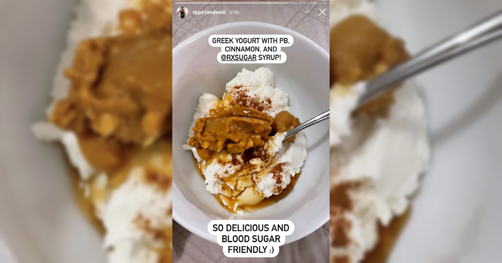 Type1AndWell Loving Her RxSugar Organic Pancake Syrup In Her Greek Yogurt Bowl!