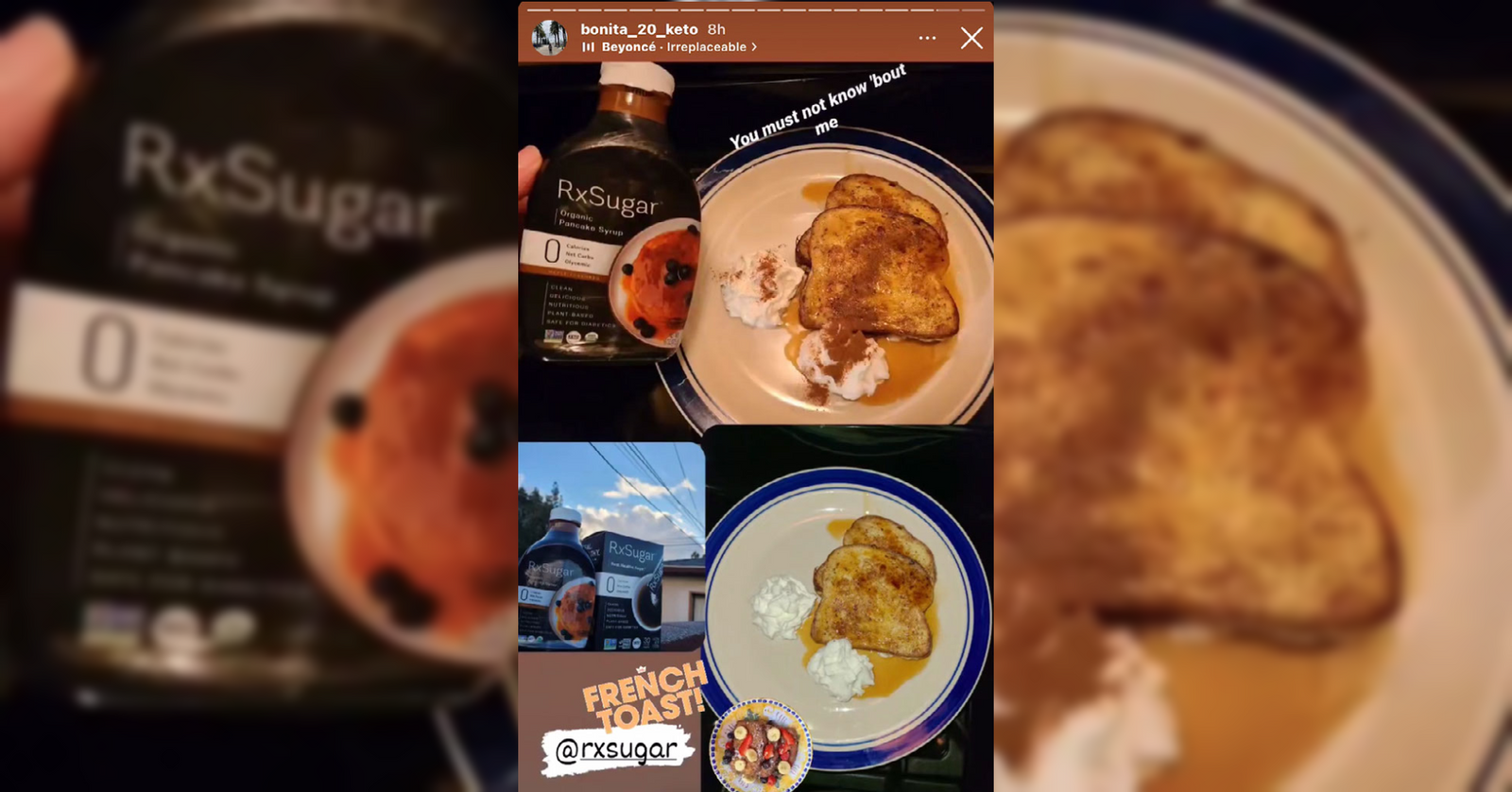 Bonita_20_Keto Loving Her RxSugar Organic Pancake Syrup On Her French Toast!