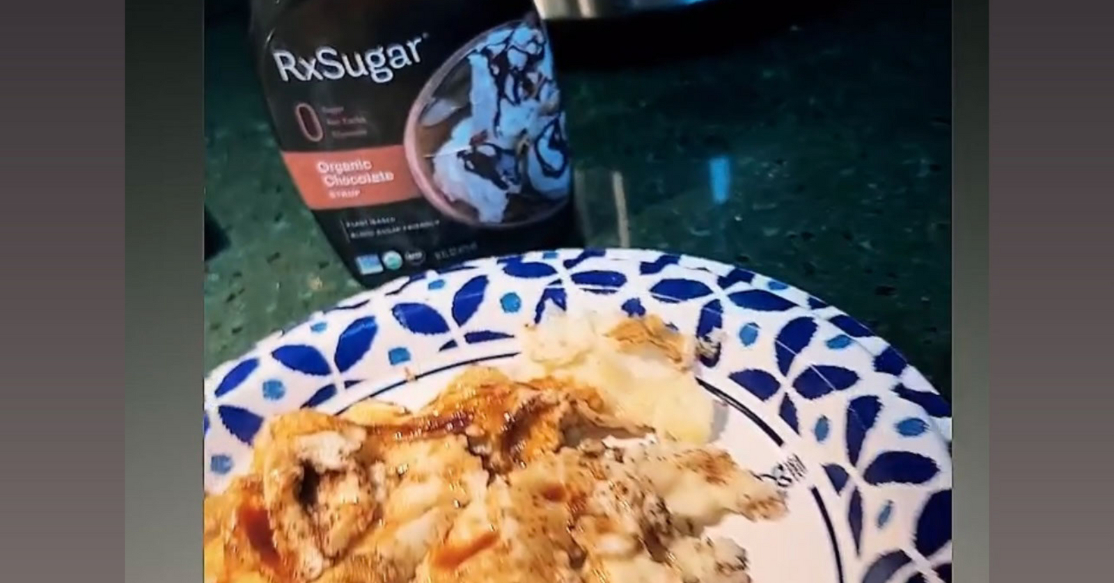 Gabi M Fit Enjoying Her RxSugar Chocolate Syrup On Her Egg Whites!
