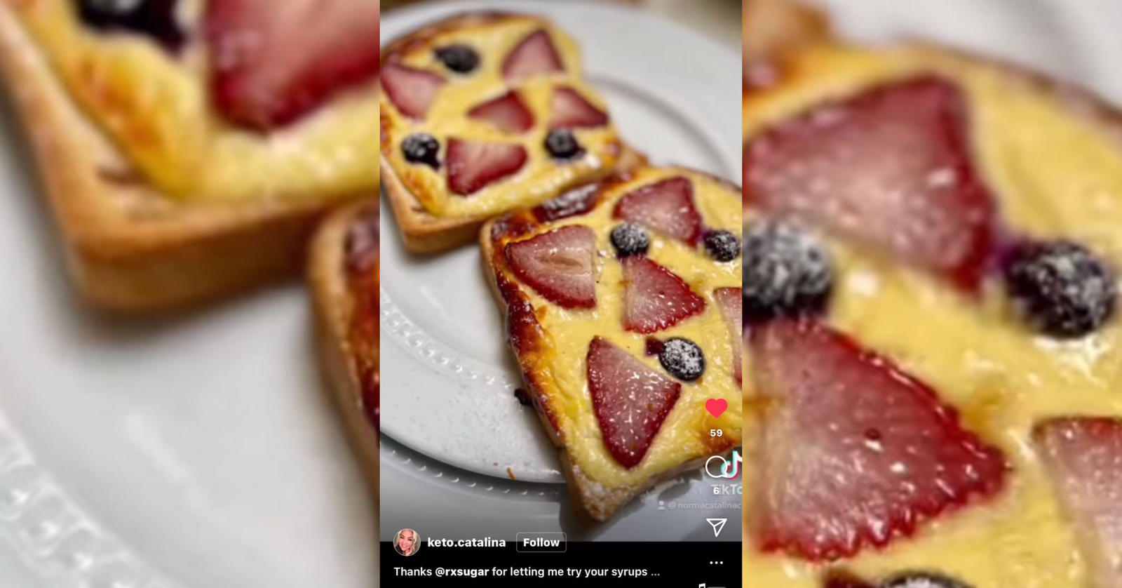 Keto Catalina Making Custard Keto Toast Using Her RxSugar Maple Syrup!