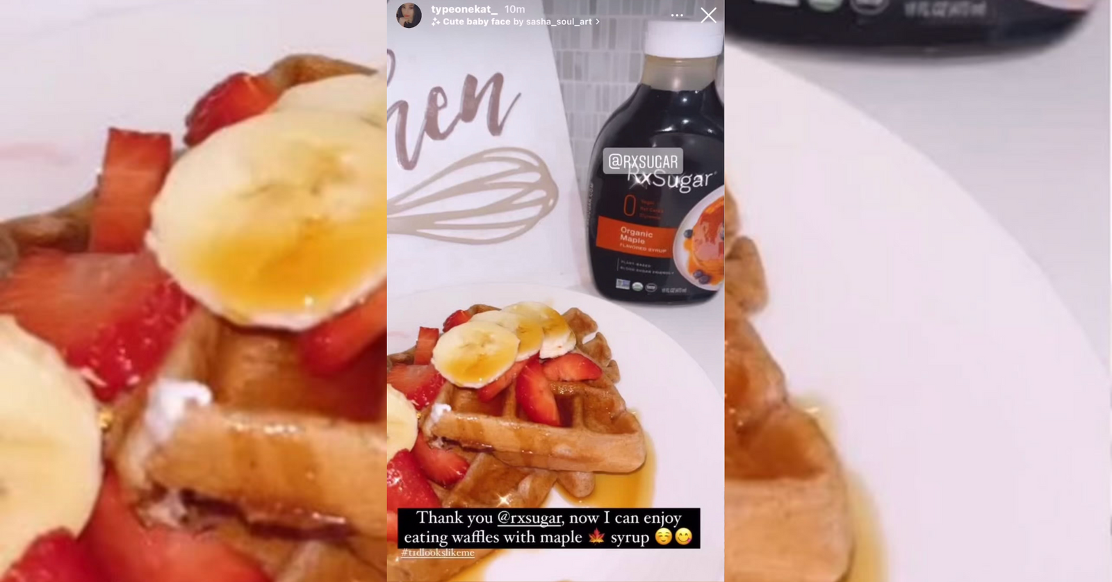 Type One Kat Loving Her Organic Maple Syrup On Her Waffles!