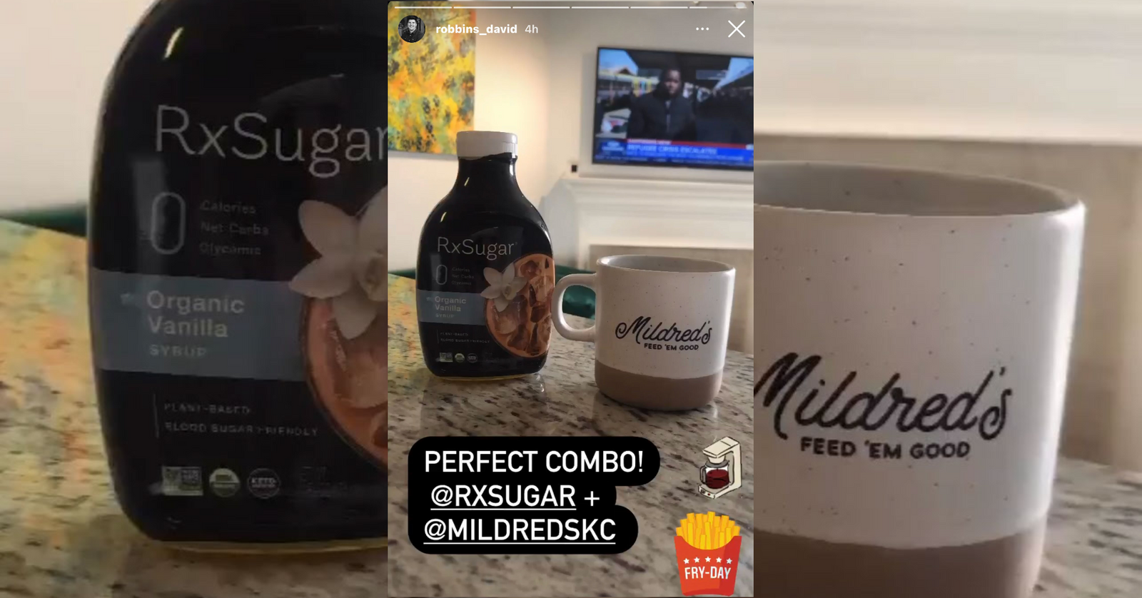 David Robbins Loving His RxSugar In His Morning Coffee