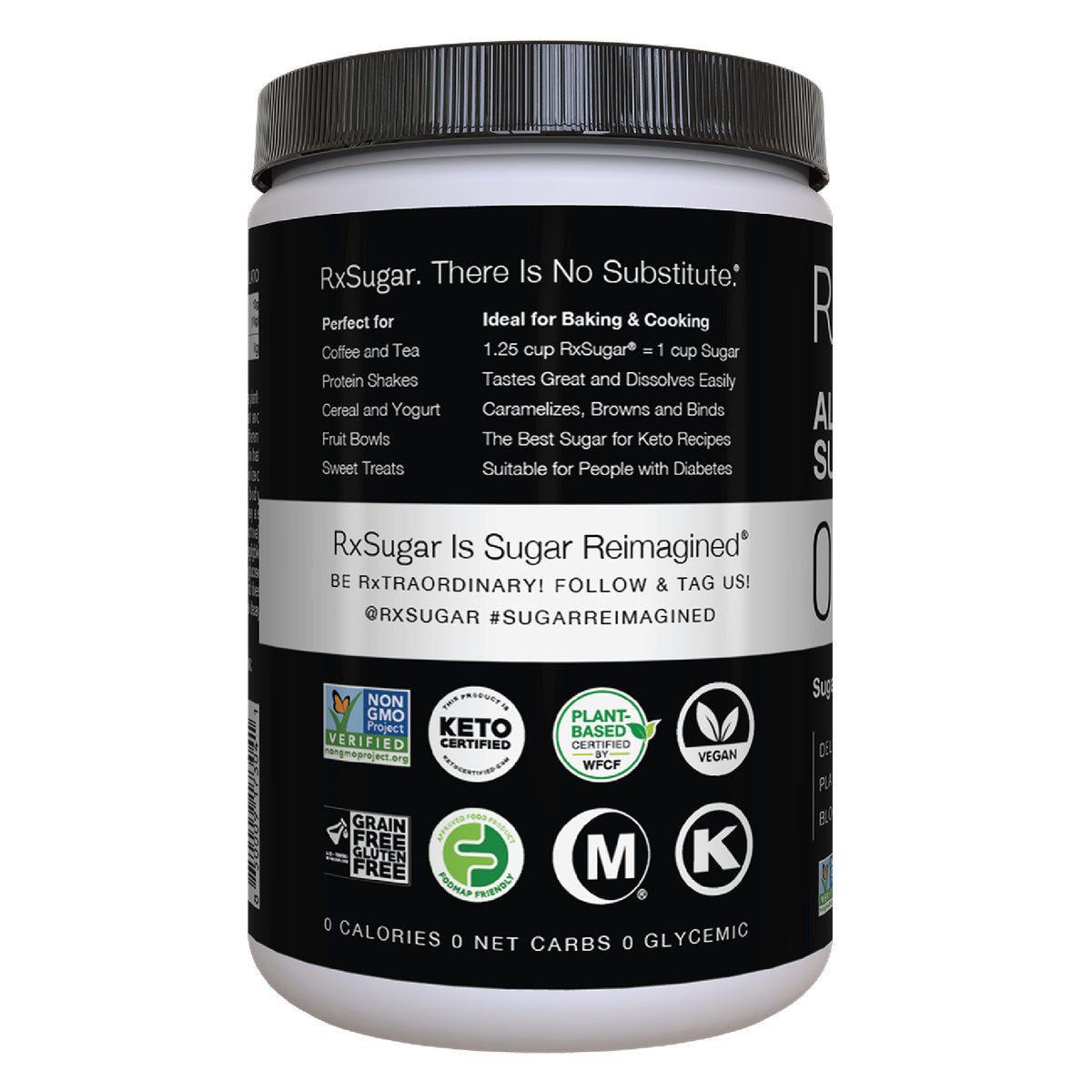 RxSugar Allulose Sugar 1 Pound Canister