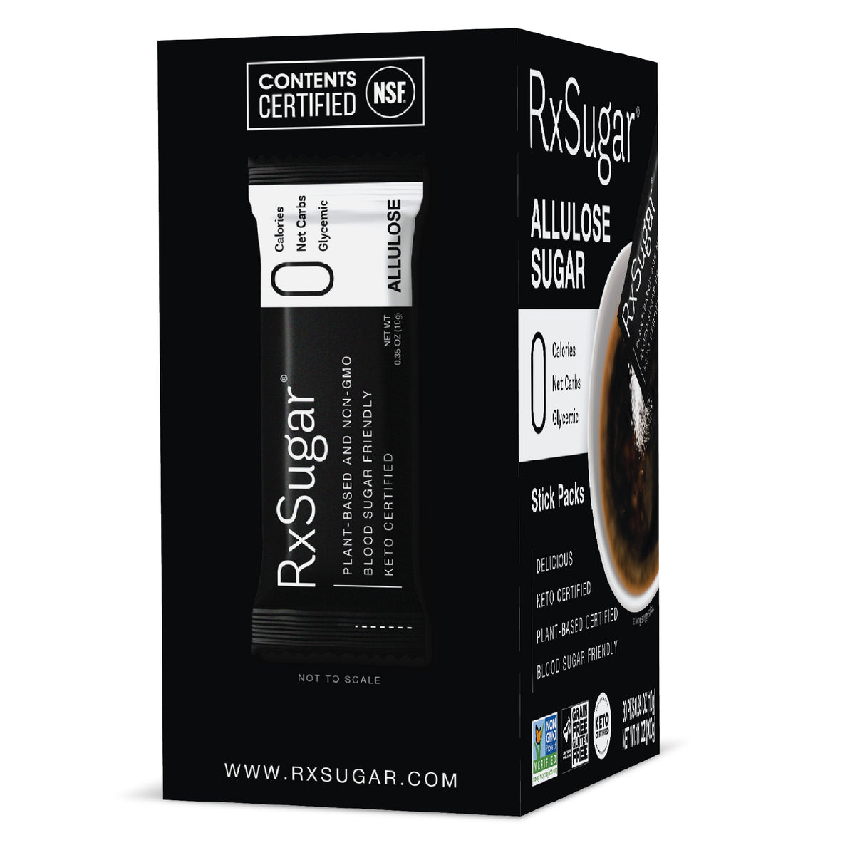 RxSugar Carton 30 Stick Pack Packaging Side 2